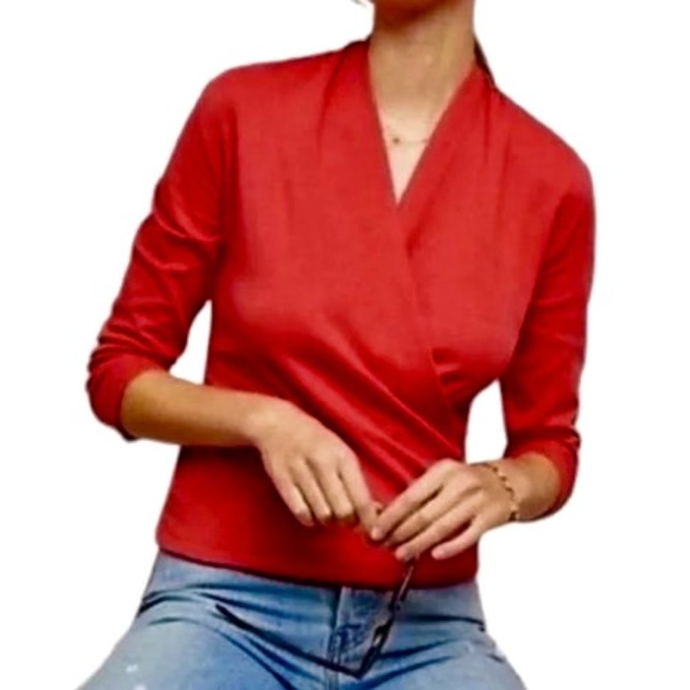 Coral Wrap Top from Anthropologie, New With Tags!